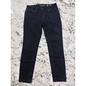 NWOT Miss Me Signature Skinny Jeans Womens 27 Black Denim Low Rise Embroidered